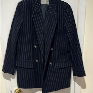 Everlane Navy Pinstripe Blazer
